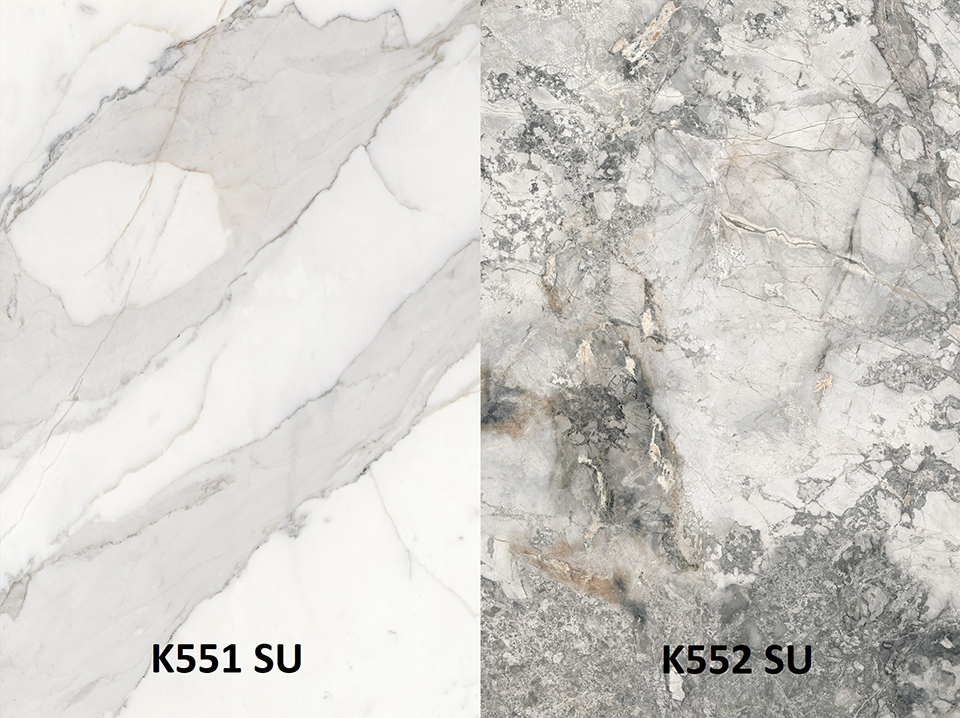 Zástěna Calacatta Olympus K551 SU/white Iceberg Marble K552 SU 4100 x 640 x 10mm