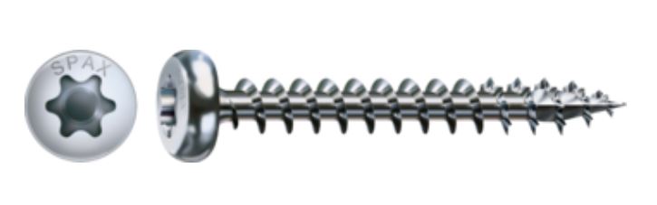 SPAX vrut 4x15mm půlkulatá hlava.TXS,W,4C