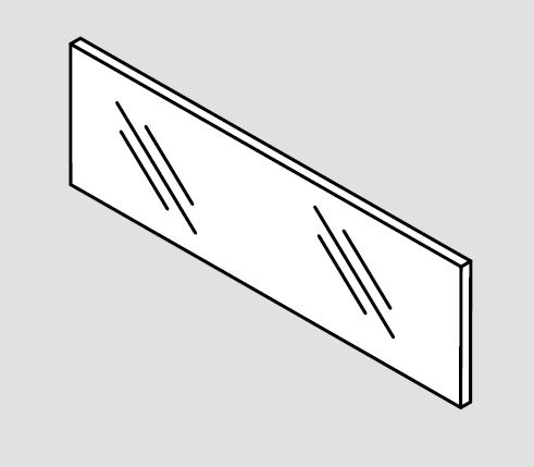 BLUM ZE7W482G Legrabox, čelní sklo vysoké 138/600mm