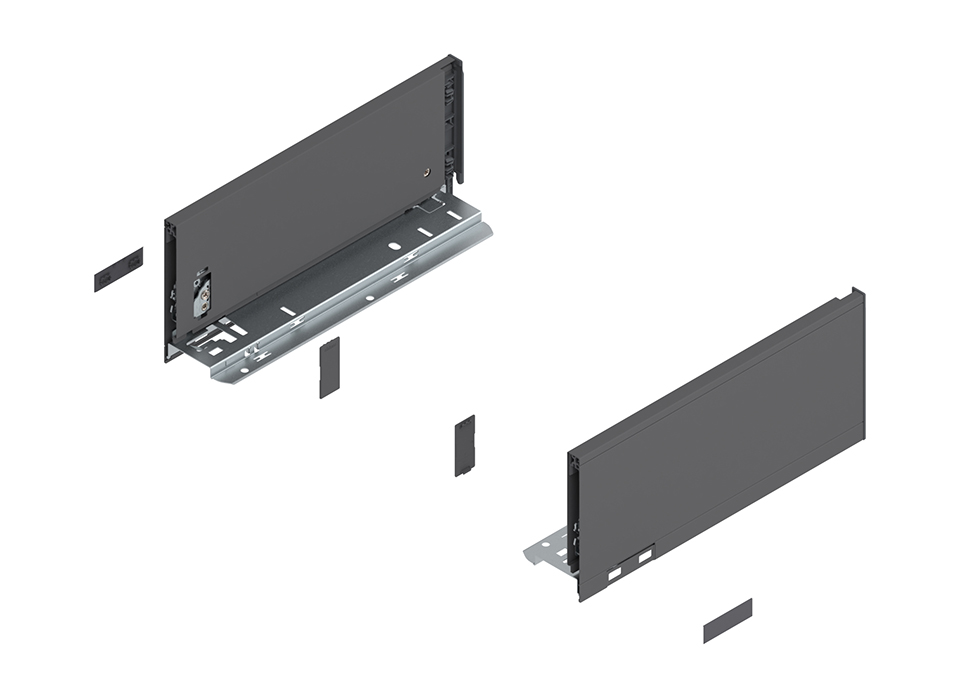 BLUM 770K6002S Legrabox, bočnice K 600mm, šedá