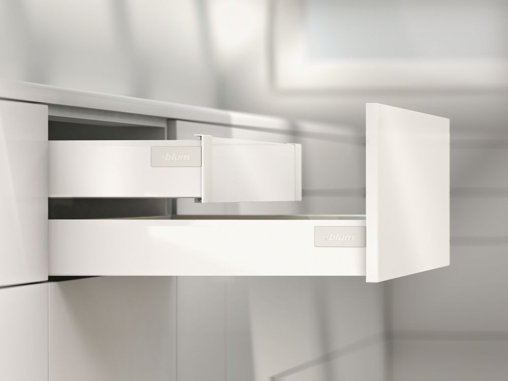 BLUM Antaro, zásuvka M 350mm/30kg, Blumotion/TOB, bílá, vrut