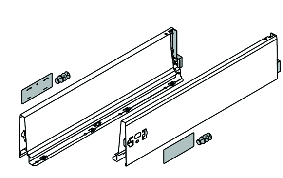 BLUM 378K4002SA Antaro, bočnice K 400mm, šedá, sada