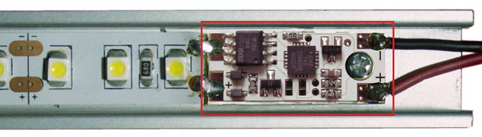 StrongLumio LED vypínač/stmívač do profilu 12/24V bez LED kontrolky