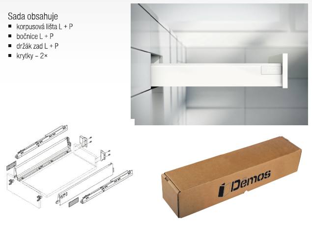 BLUM sada Antaro 270 "M" 30kg bílá