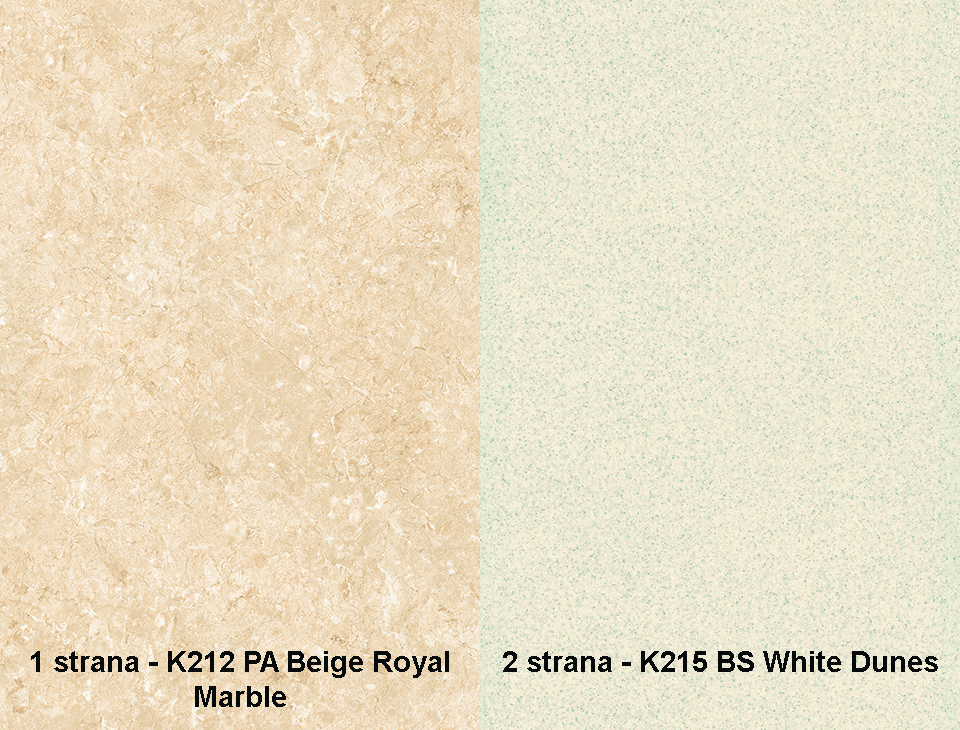 Zástěna Beige Royal Marble K212 PA/white dunes K215 BS 4100 x 640 x 10mm