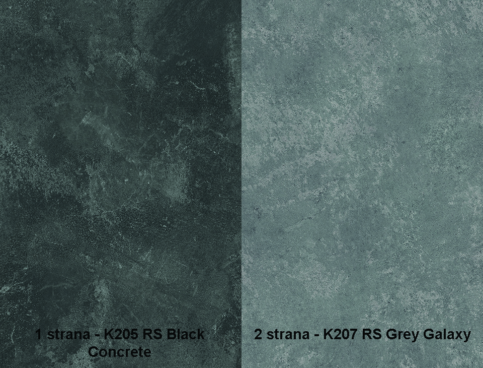 Zástěna Black Concrete K205 RS/Grey Galaxy K207 RS 4100 x 640 x 10mm