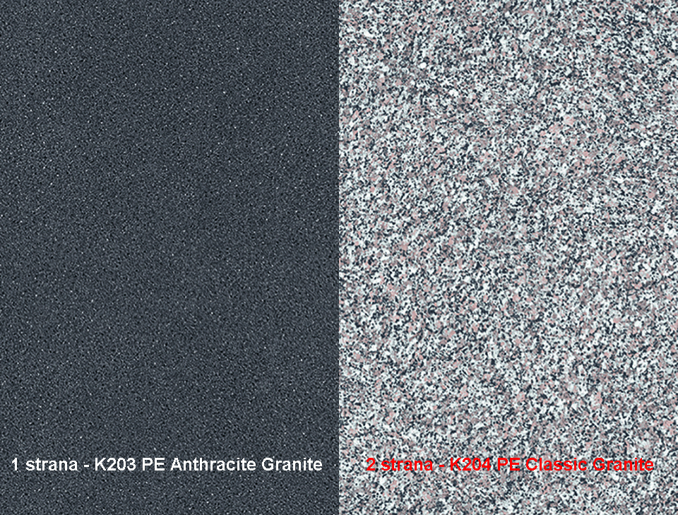 Zástěna Anthracite Granite K203 PE/Classic Granite K204 PE 4100 x 640 x 10mm