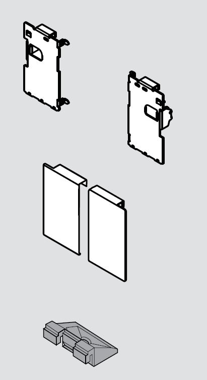 BLUM ZI7.0MS0 Legrabox, čelní příchyt vnitřní zásuvky M, šedá