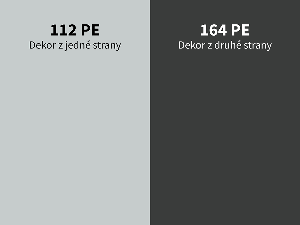 LTD bílá 101 PE/ šedá 112 PE 2800 x 2070 x 16mm
