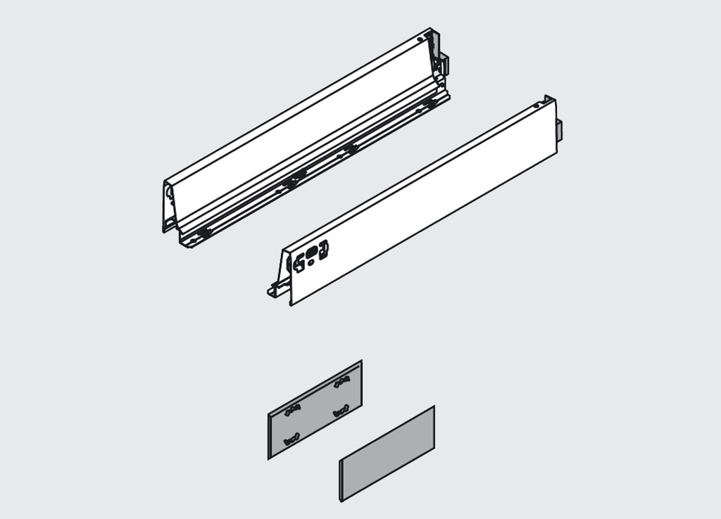 BLUM 378M2702SA bočnice Antaro 270 bílá P+L