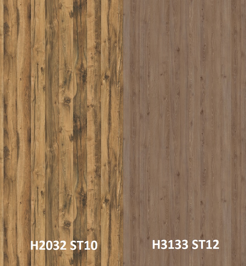 Zástěna dub hunton světlý H2032 ST10/dub lanýžověhnědý H3133 ST12 4100 x 640 x 9,2mm
