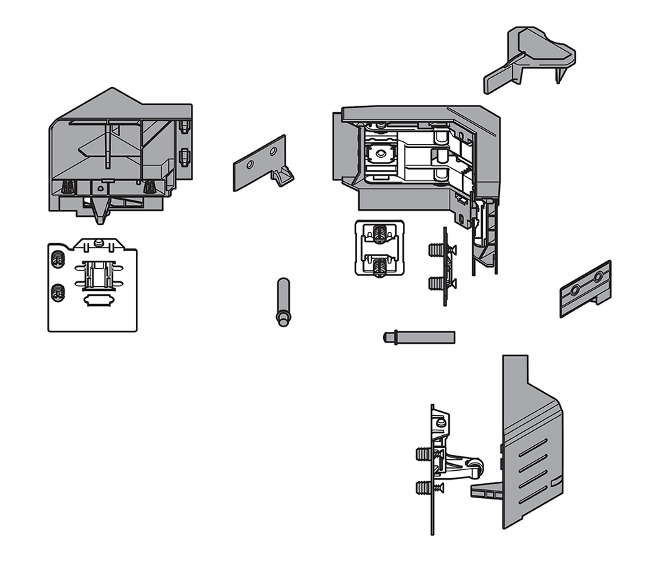 BLUM Z33M00E0A6 Space Corner Antaro M syncromotion bílé