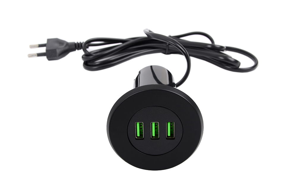 StrongPower USB nabíječka, 3x nabíjecí výstupy, černá