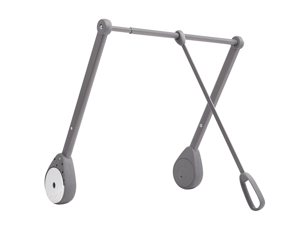 VIBO ASSA 750/1250mm sklopná šatní tyč šedá