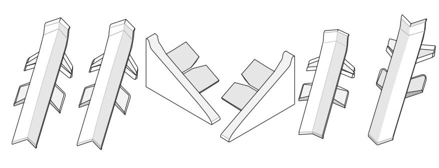 Sada koncovek šedobéžová Krono