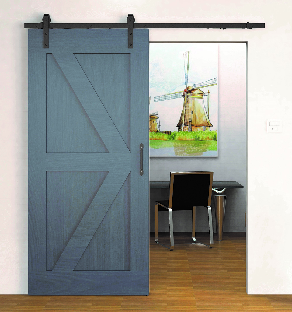 StrongLine Barnio kování pro posuvné dveře Simple 3m s tlumením, 30-40mm černá