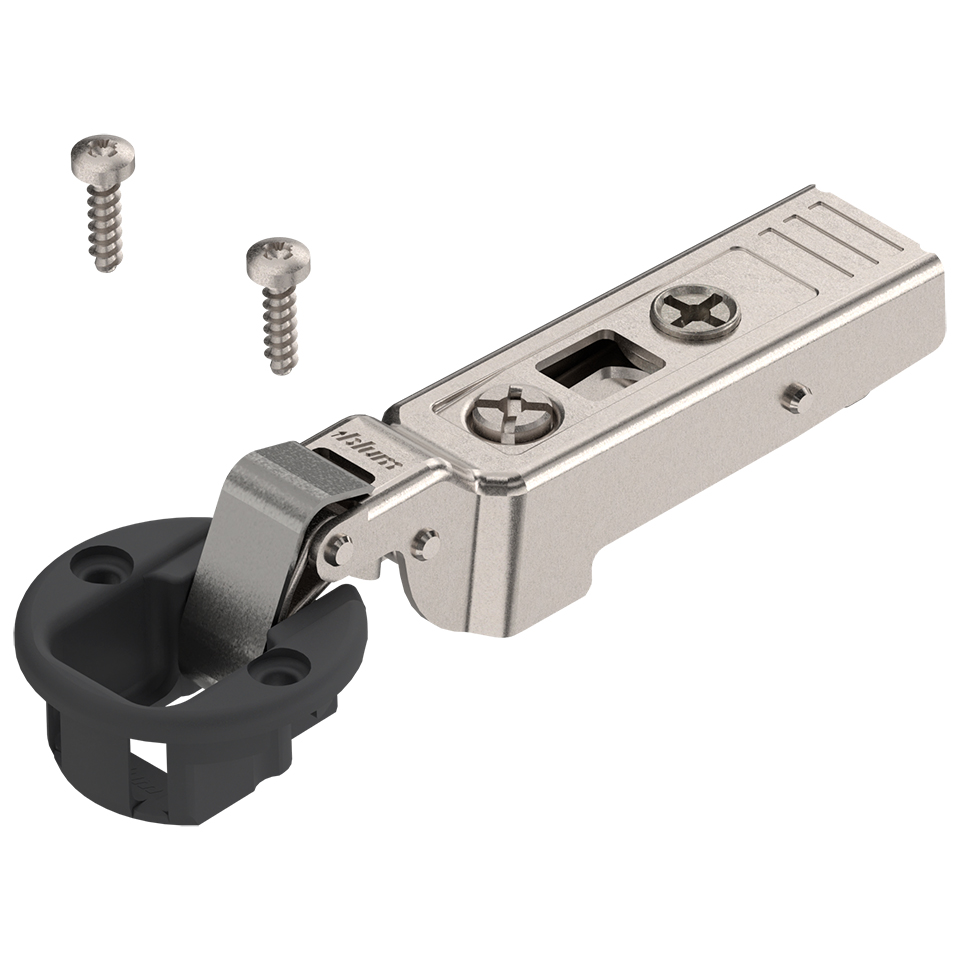 BLUM 75T4200 závěs, polonaložený, vrtané sklo, 94° bez tlumení