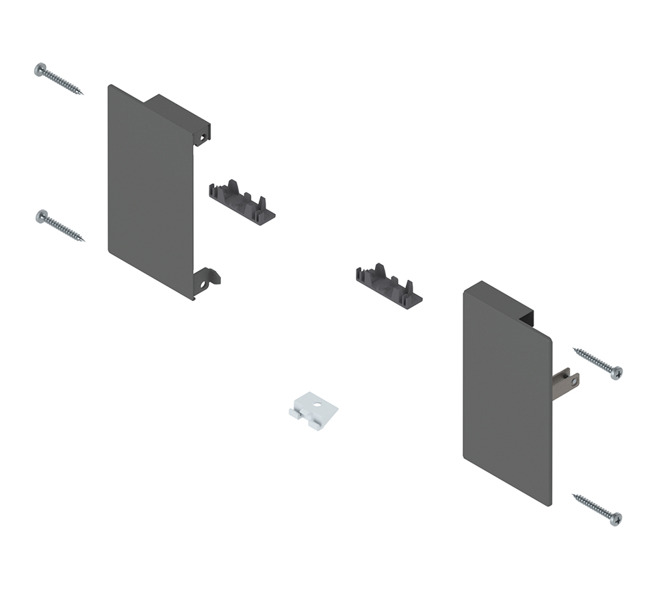 BLUM ZI4.0MS1 Merivobox, čelní příchyty vnitřní zásuvky M, tmavě šedá OG