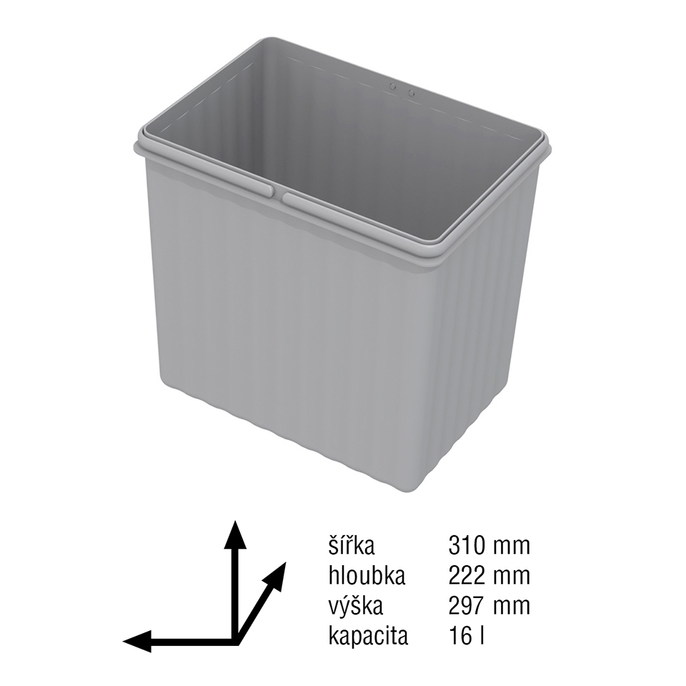 GOLLINUCCI Příslušenství náhradní koš pro Sistema 1x16l šedá