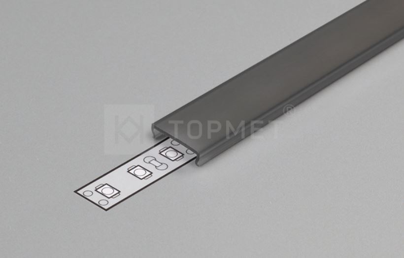 StrongLumio krycí lišta C k LED profilům naklapávací 2000mm černá