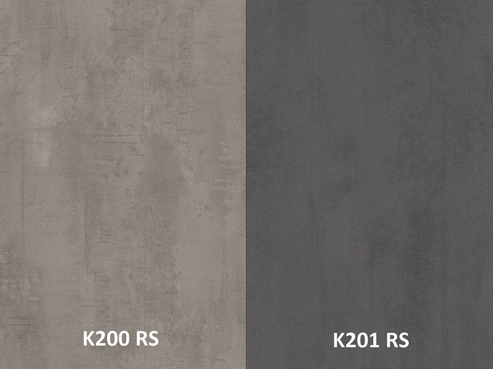Zástěna Light Grey Concrete K200 RS/tmavě šedý beton K201 4100 x 640 x 10mm