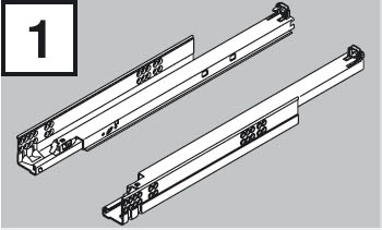 BLUM 560H3500C Tandem celovýsuv Tip-on 350mm