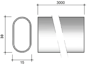 Šatní tyč oválná chrom rr-ch-ow-000-08 15 x 30 x 3000mm