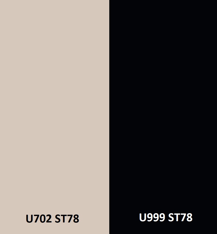 Zástěna kašmírově šedá U702 ST78/černá U999 ST78 4100 x 640 x 9,2mm