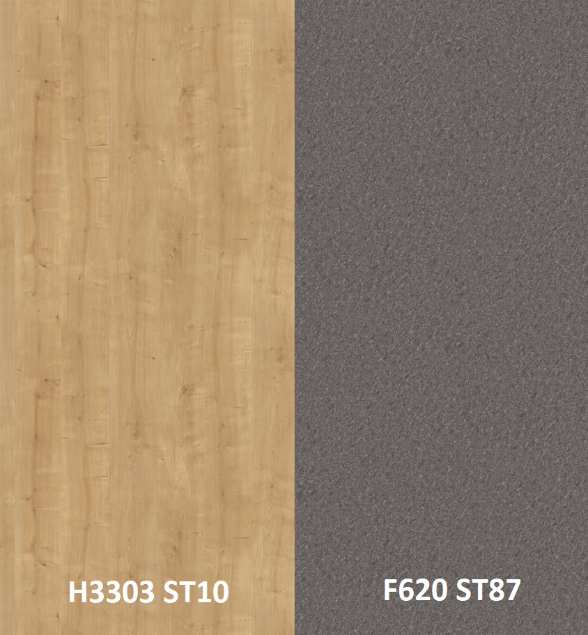 Zástěna ocel šedá antracitová F620 ST87/dub hamilton přírodní H3303 ST10 4100 x 640 x 9,2mm