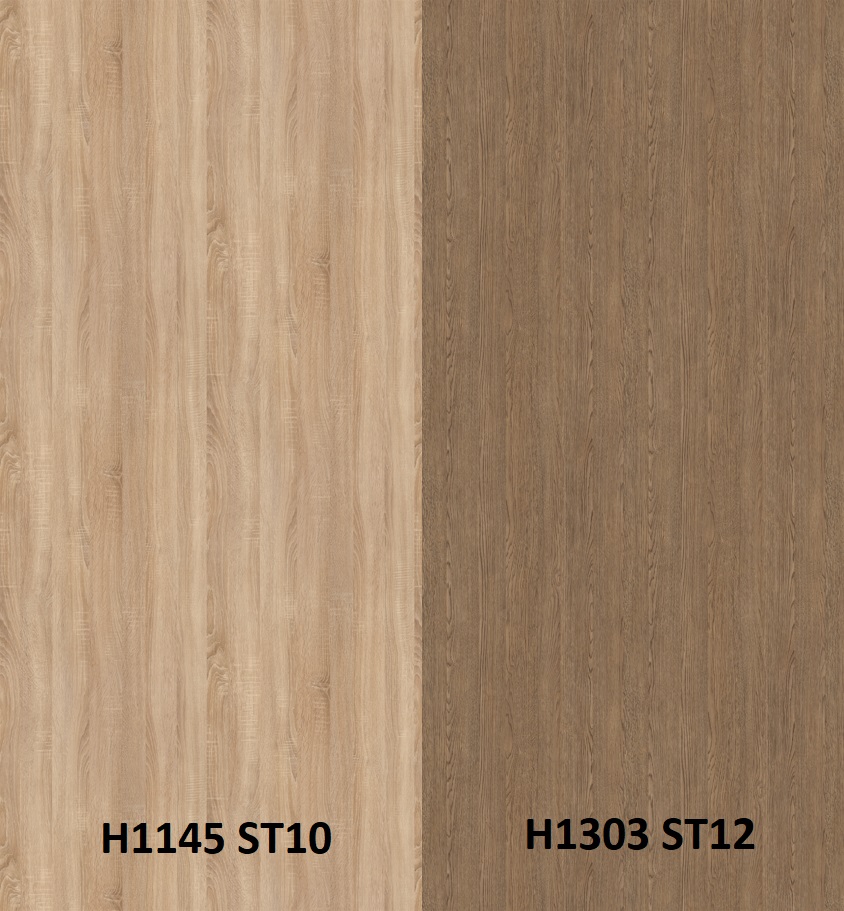 Zástěna dub belmont hnědý H1303 ST12/dub bardolino přírodní H1145 ST10 4100 x 640 x 9,2mm