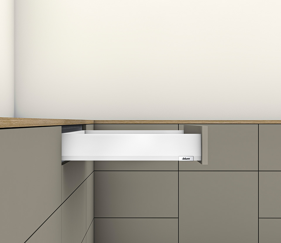 BLUM Merivobox M 400 mm, 40 kg, bílá, vrut