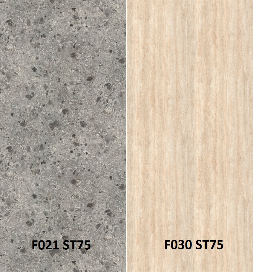 Zástěna travertin margalida F030 ST75/terrazzo triestino F021 ST75 4100 x 640 x 9,2mm